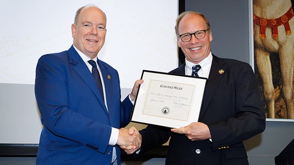 WHOI presents Centennial Medal to Prince Albert II of Monaco
