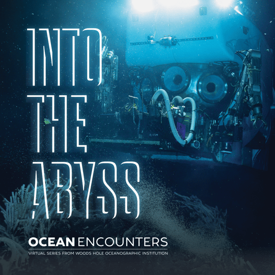 A banner ad shows the Alvin submersible hovering over tube worms on the seafloor. The words "Into the Abyss" and "Ocean Encounters" are overlaid.