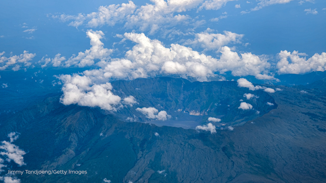 Mount Tambora volcano in Indonesia