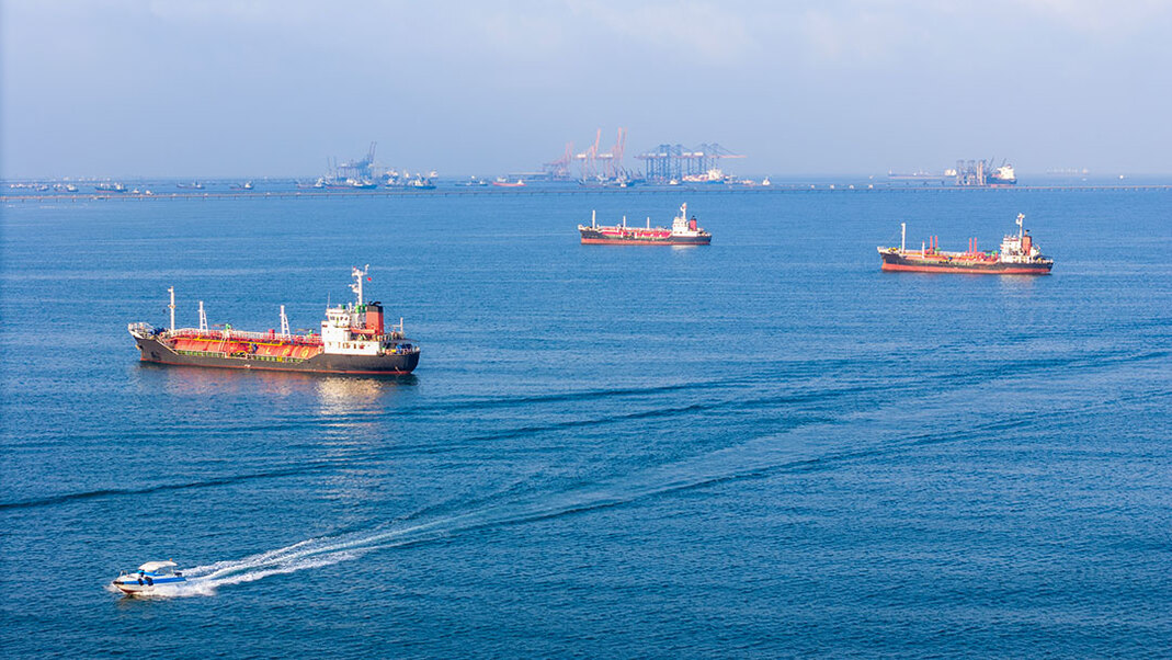 Ships in the Strait of Hormuz