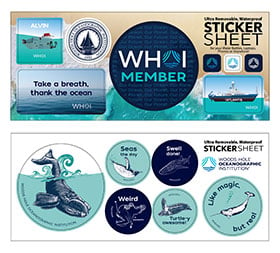 WHOI’s limited edition sticker set (for Explorers only)